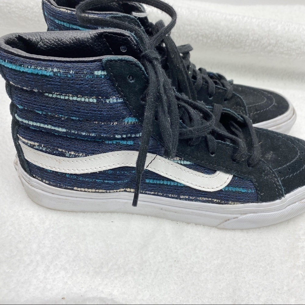 VANS Sk8 HI blue fabric and leather RARE size 5